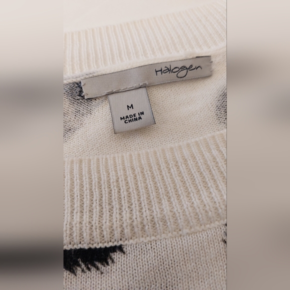 Medium Halogen Animal Print Long Sleeve Lightweight Sweater Blouse - Picture 3 of 8